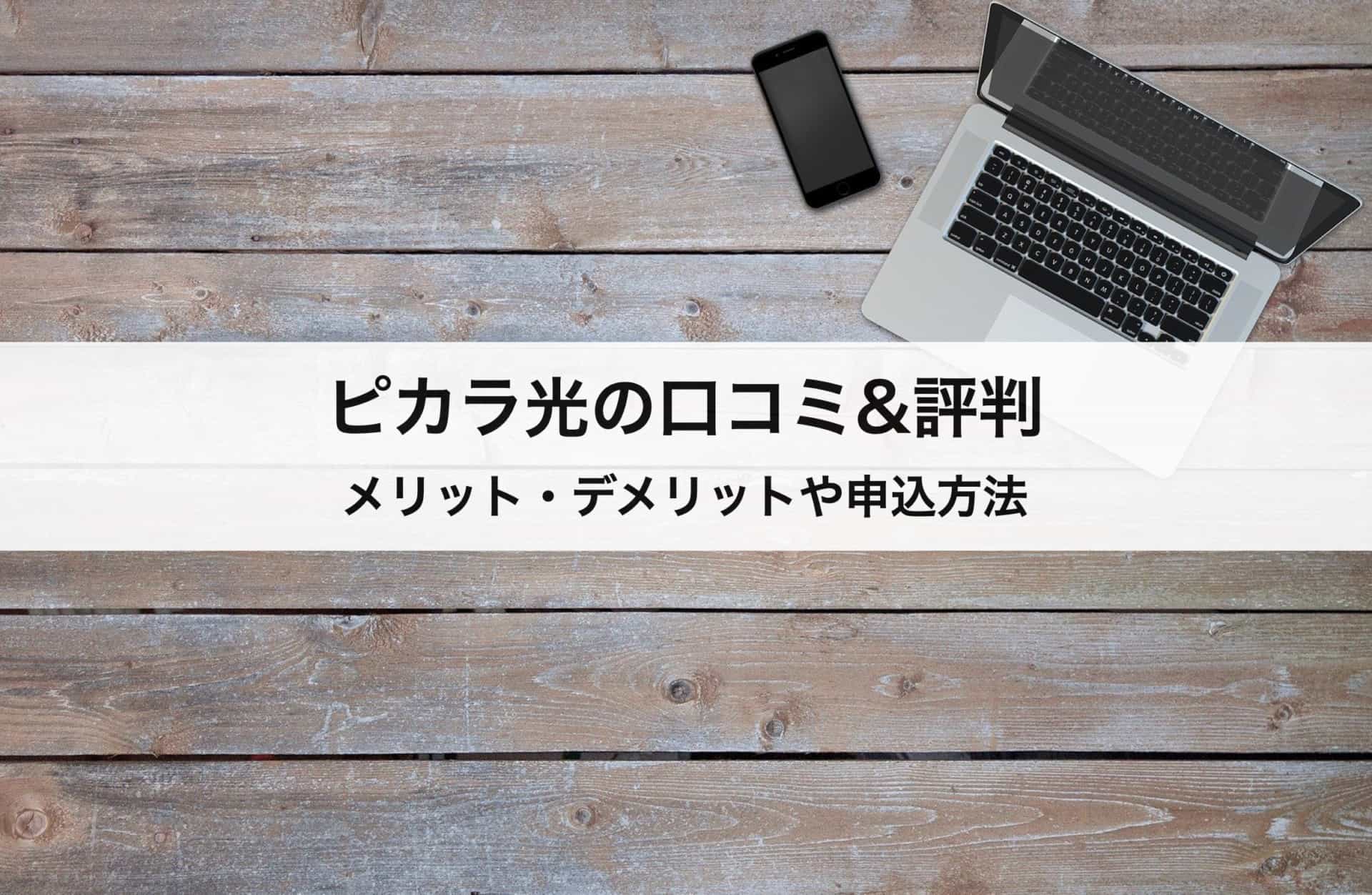 ピカラ光の口コミ&評判｜メリット・デメリットや申込方法まで徹底解説！