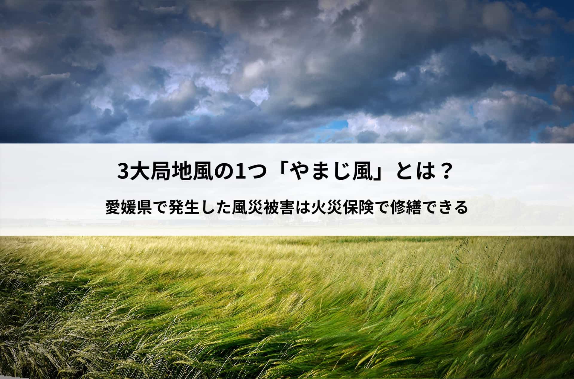 3大局地風の1つ「やまじ風」とは？愛媛県で発生した風災被害は火災保険で修繕できる。