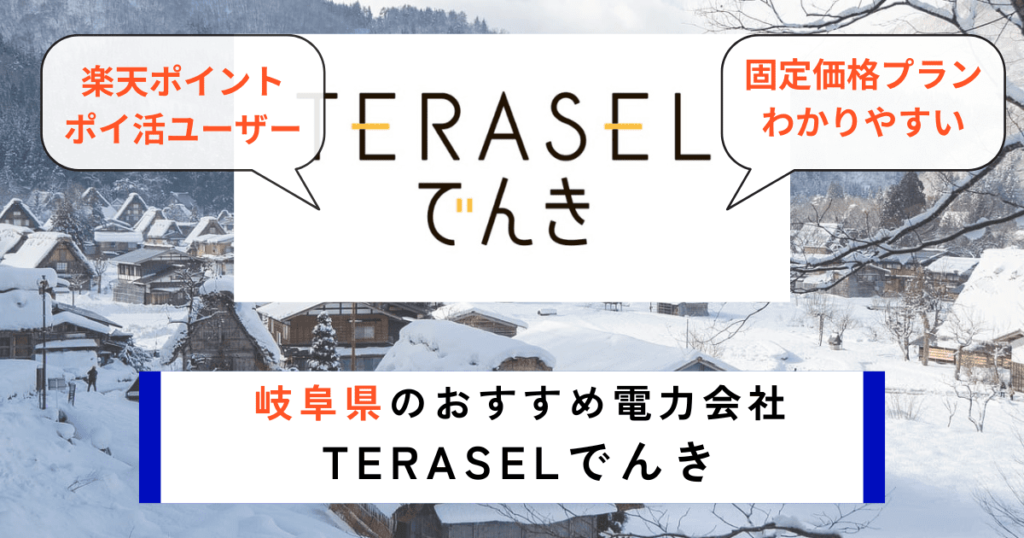 岐阜県のおすすめの電力会社にTERASELでんき