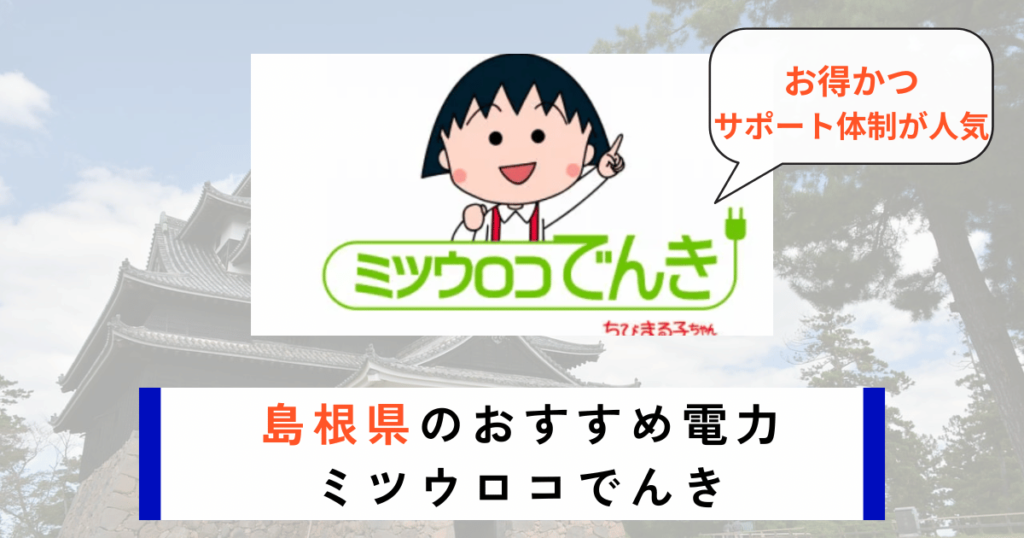 島根県のおすすめの電力会社にミツウロコでんき