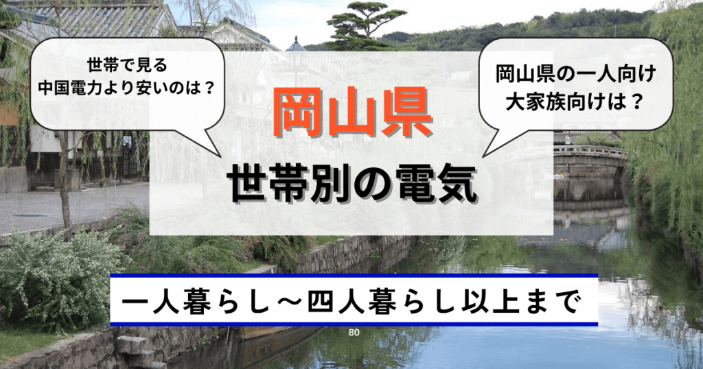 岡山県の世帯別のおすすめ電気