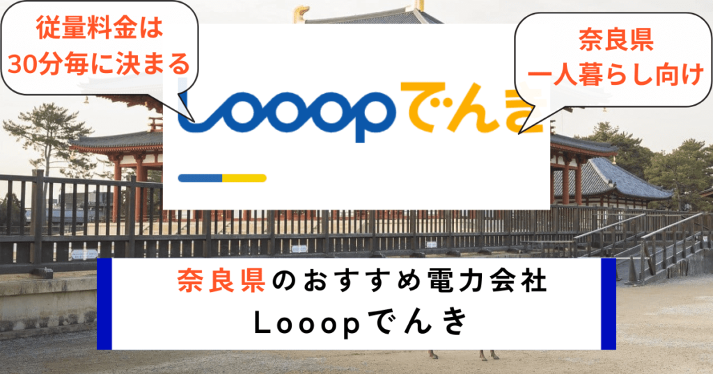 奈良県の電力会社のおすすめにLooopでんき