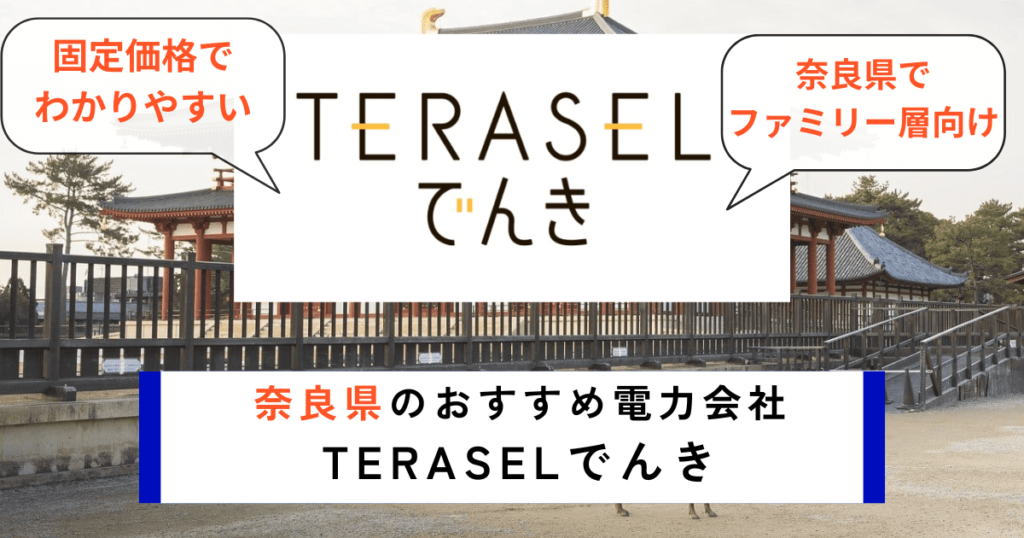 奈良県の電力会社のおすすめにTERASELでんき