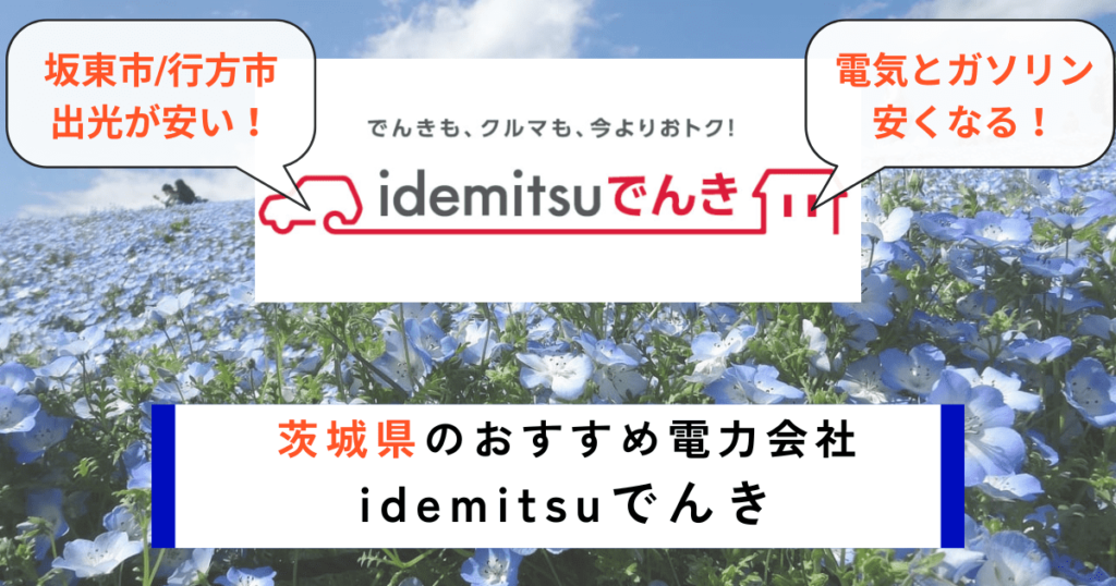 茨城県でおすすめの電力会社にidemitsuでんき