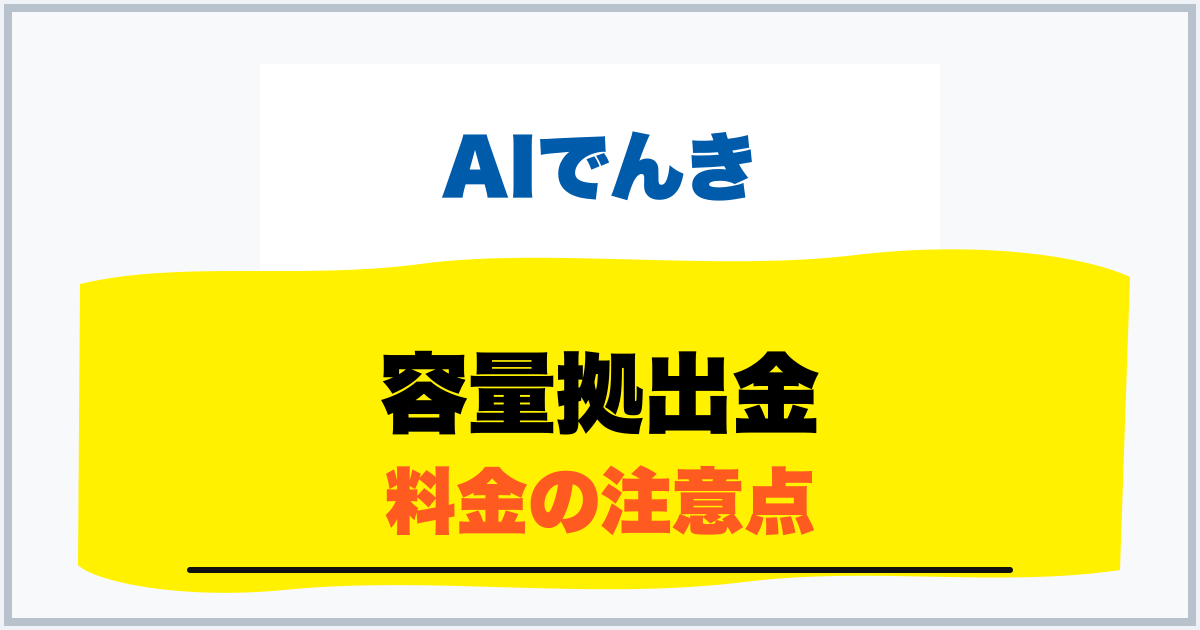 容量拠出金 料金の注意点