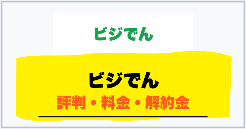 ビジでん 評判・料金・解約金