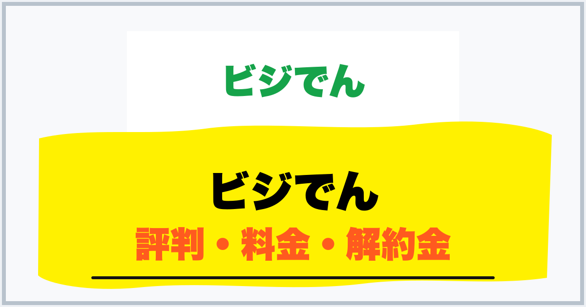ビジでん 評判・料金・解約金