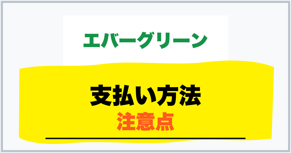 支払い方法 注意点