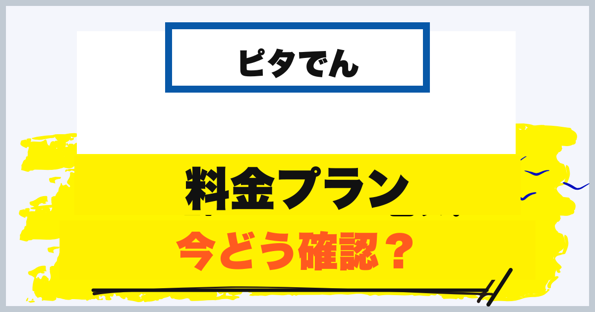 ピタでんの料金プランは今どう確認する？