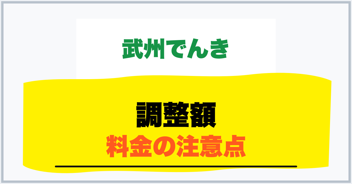 調整額 料金の注意点