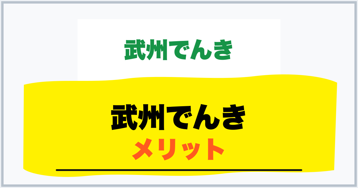 武州でんき メリット