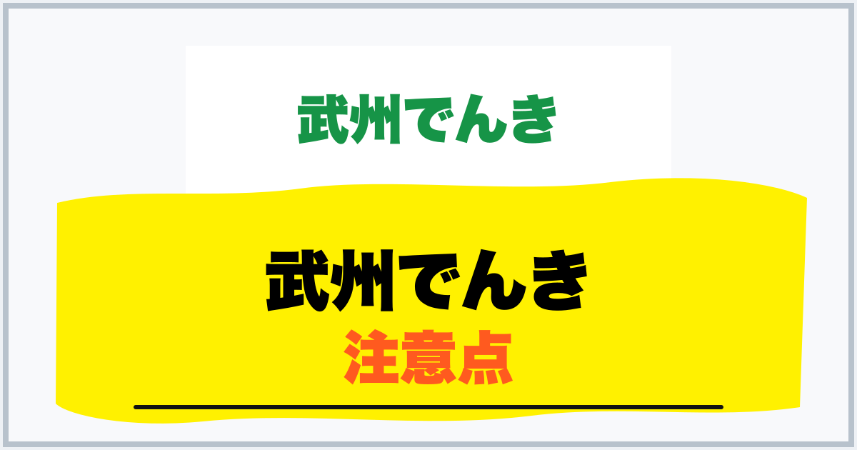 武州でんき 注意点