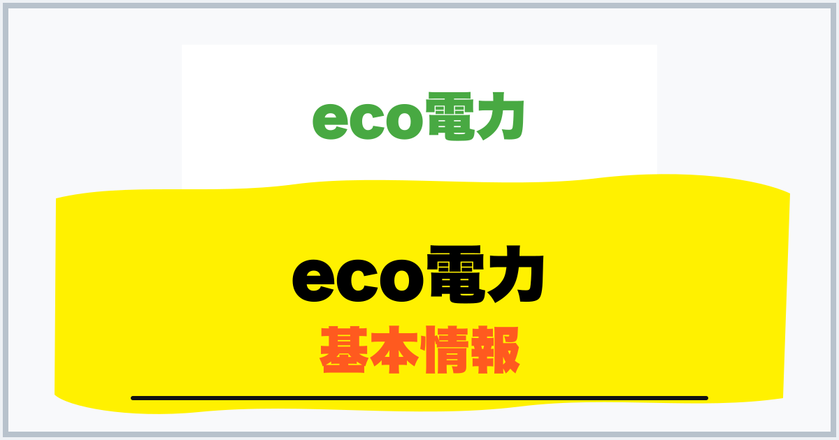eco電力 基本情報