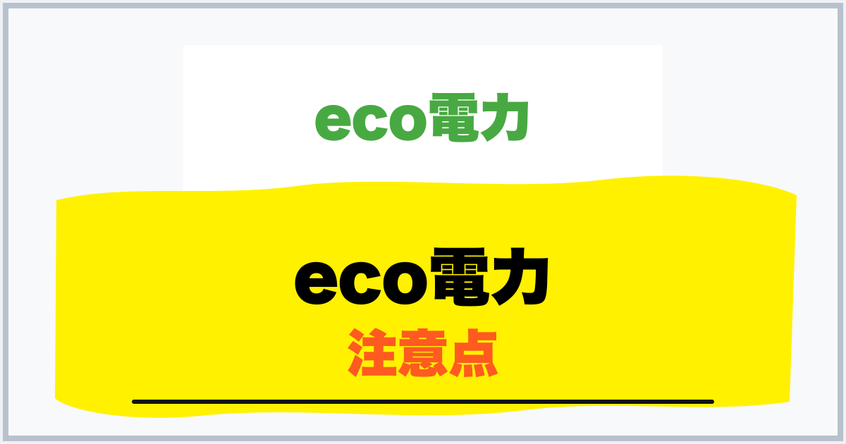 eco電力 注意点