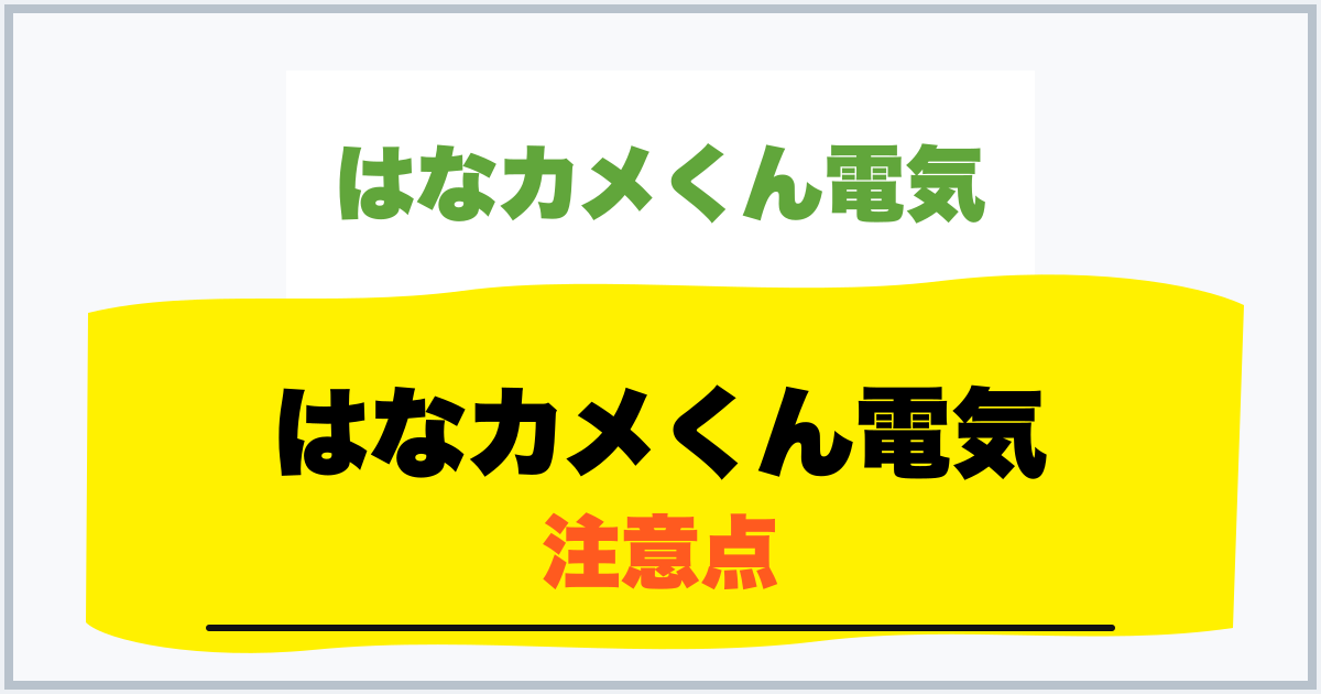 はなカメくん電気 注意点