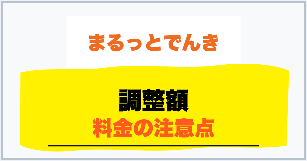 調整額 料金の注意点