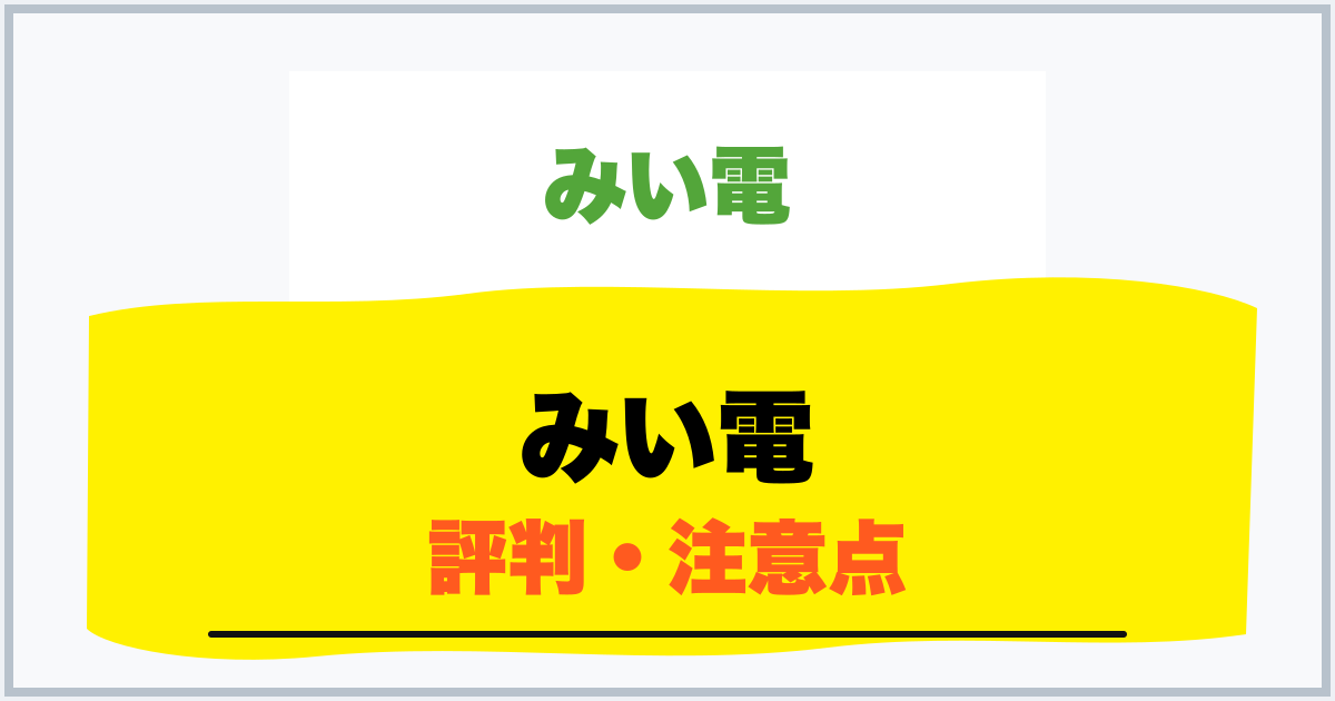みい電 評判・注意点