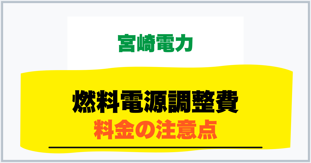 燃料電源調整費 料金の注意点