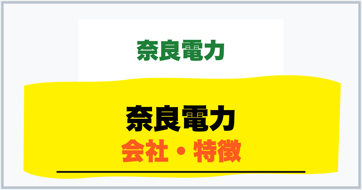奈良電力 会社・特徴