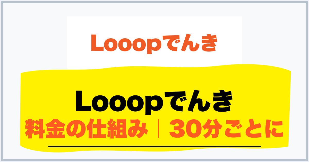 Looopでんき 料金の仕組み|30分ごとに