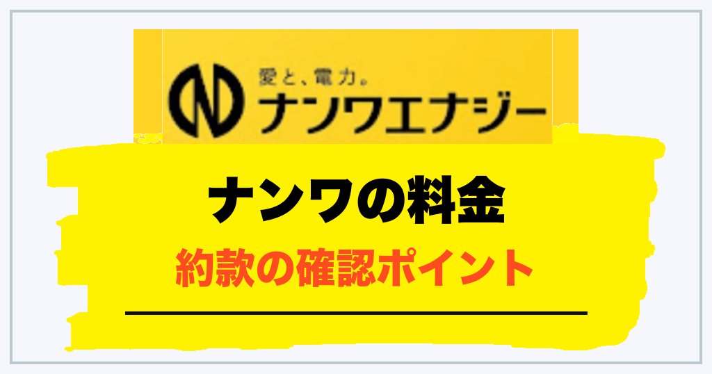 ナンワの料金プランと約款で確認すべきこと