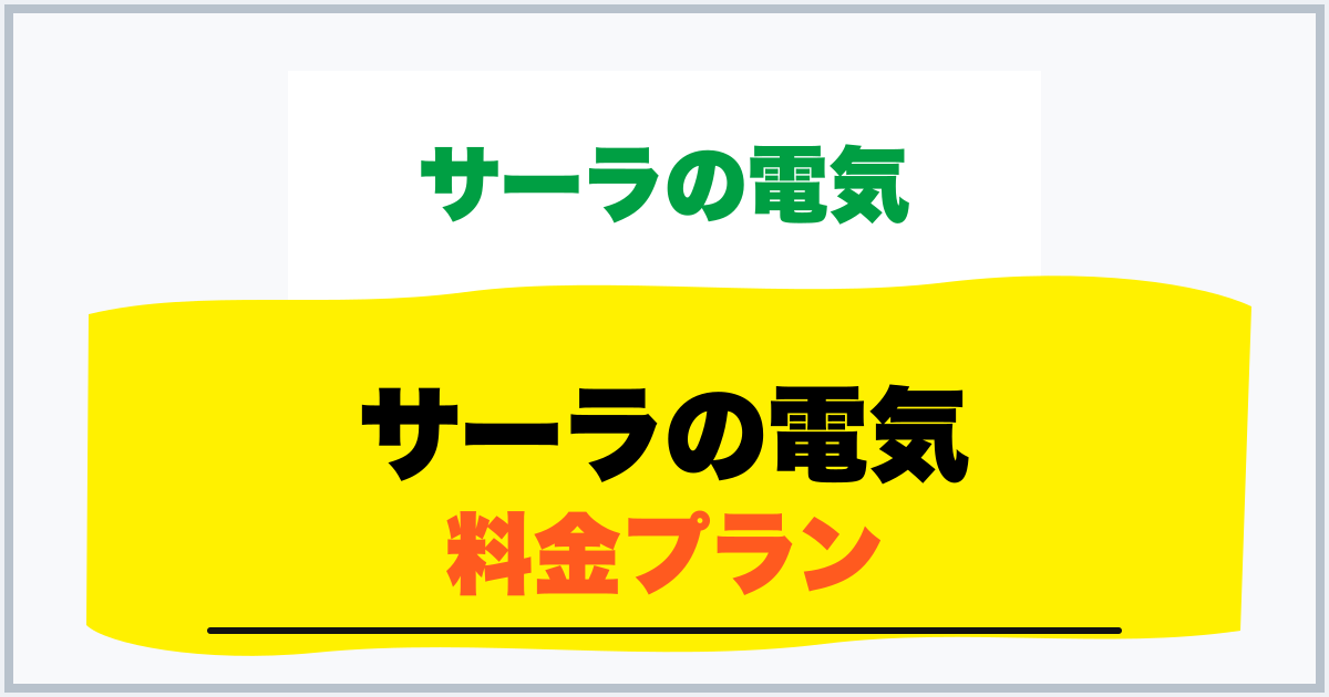 サーラの電気 料金プラン
