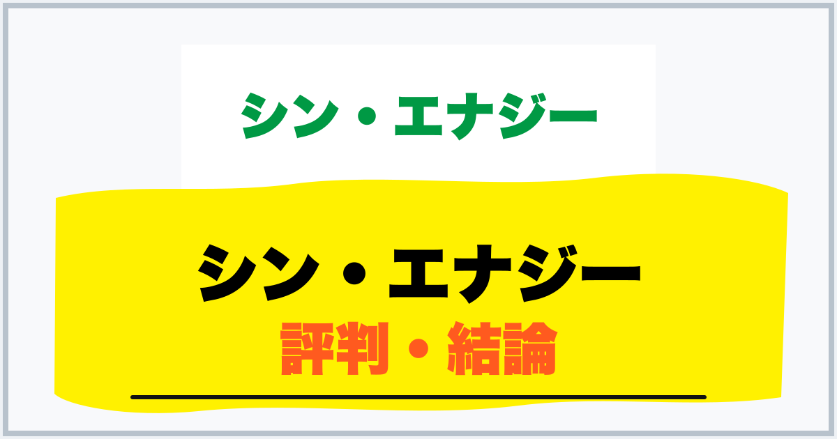 シン・エナジー 評判・結論