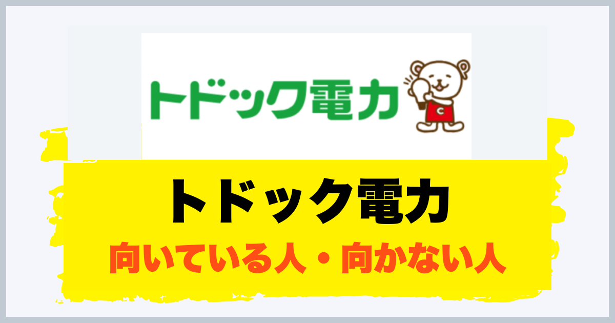トドック電力 向いている人・向かない人