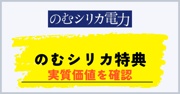のむシリカ特典の実質価値