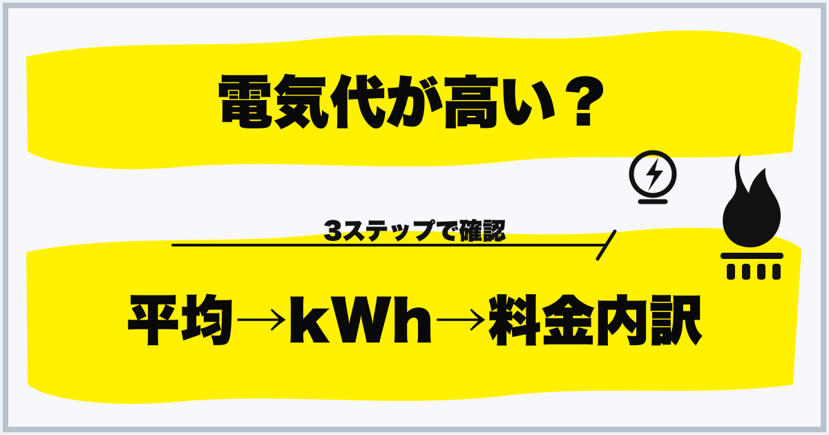 電気代が高い？ 平均→kWh→料金内訳