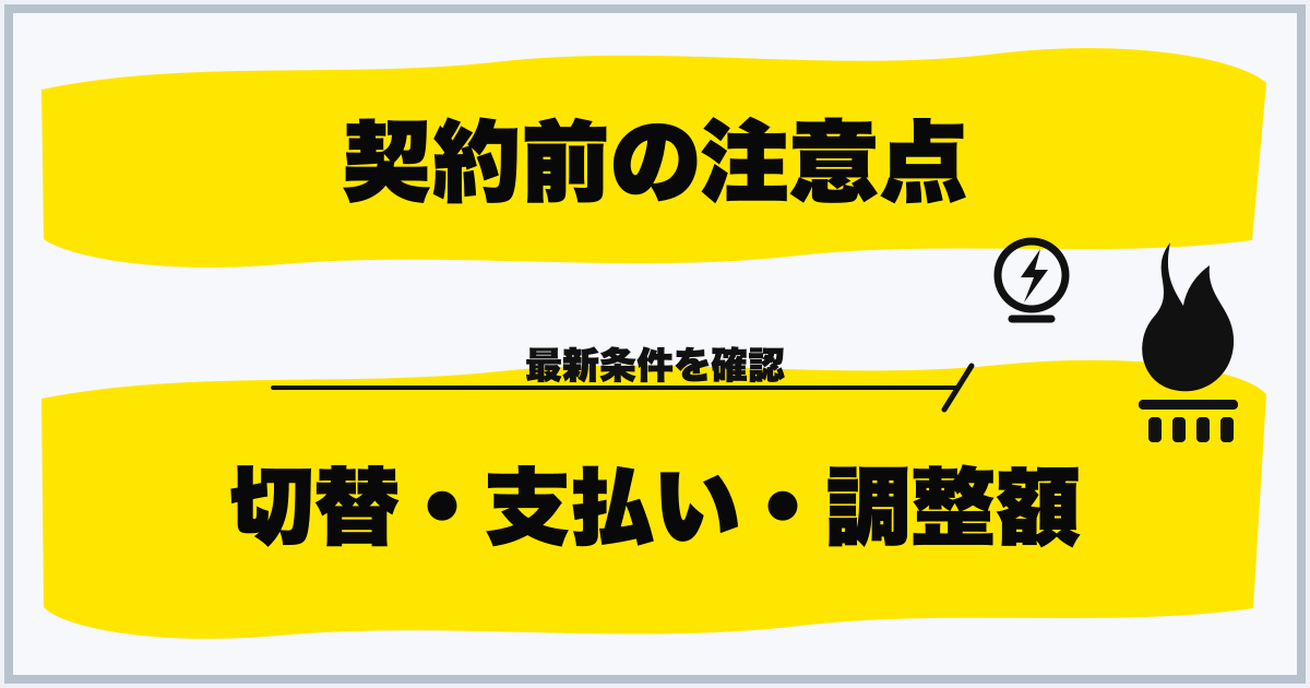 契約前の注意点 切替・支払い・調整額